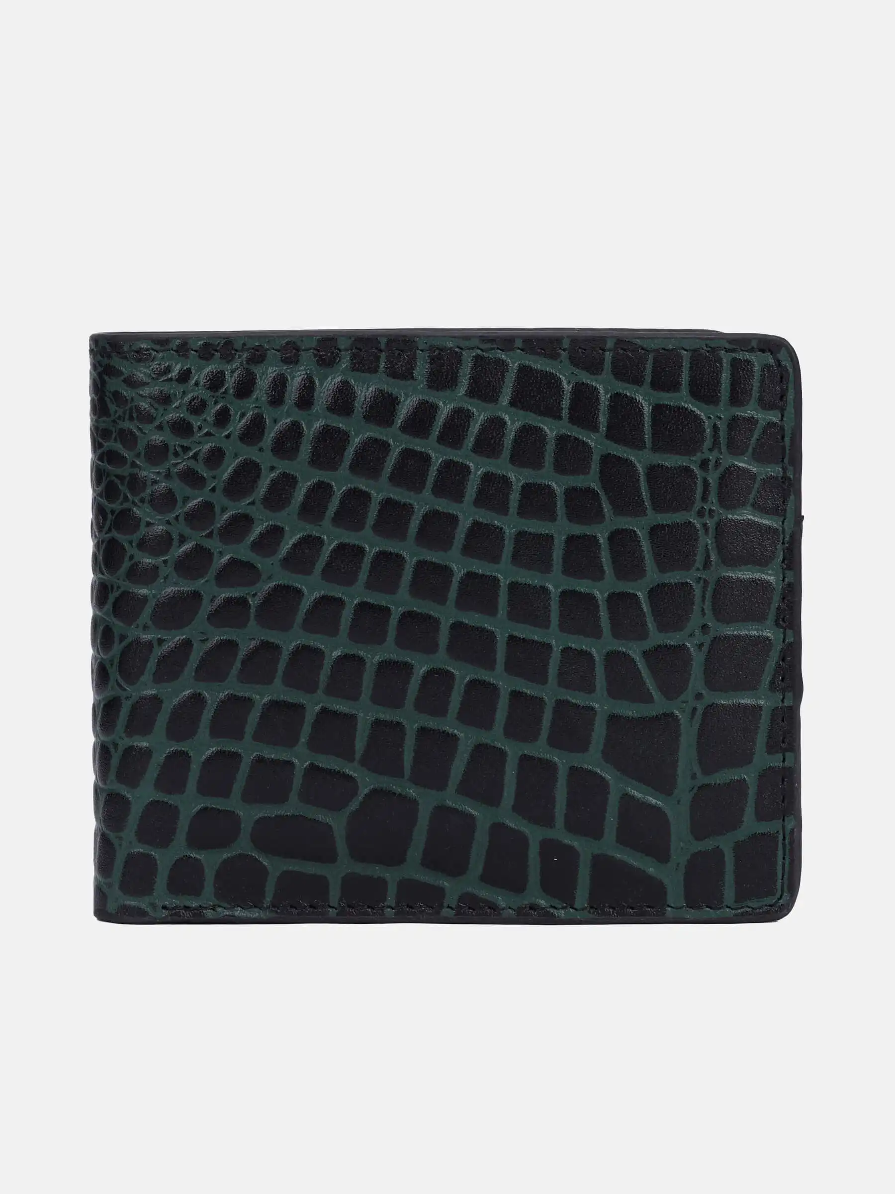 1210000001543 Green Embossed Leather Wallet - Image 1